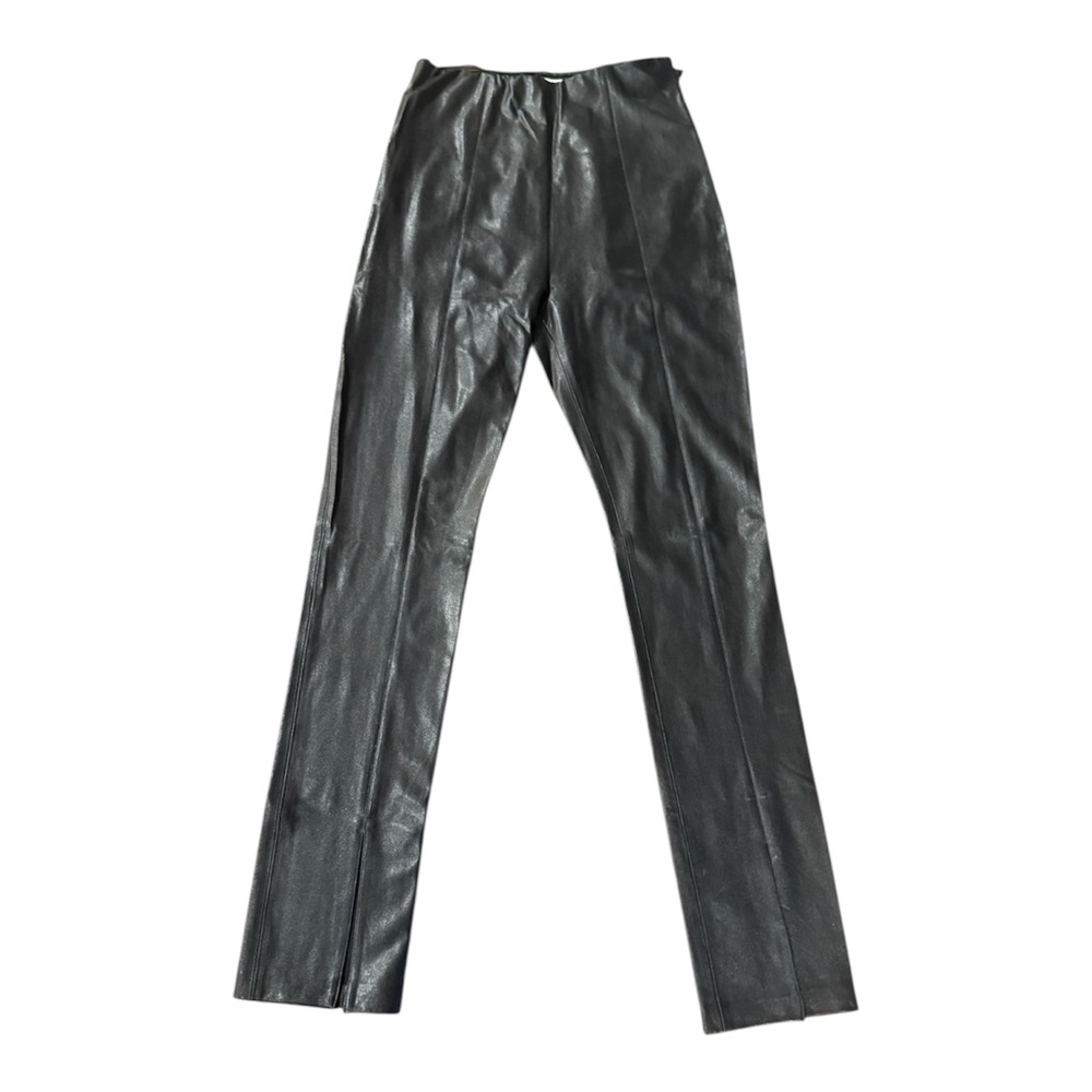 Amanda Uprichard x Revolve Malta Faux Leather Split Hem Pants M Black - Picture 6 of 9